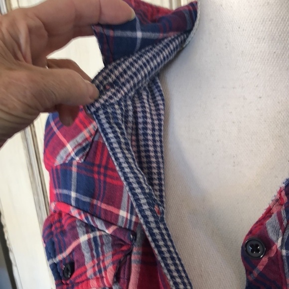 Rails Tencel/Rayon Blend Blue and Pink Plaid Long Sleeve Button Down Size S/P - Picture 8 of 16